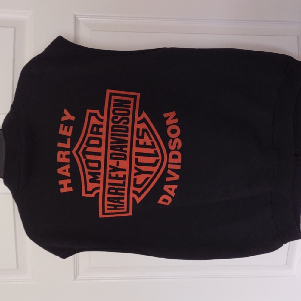 Harley Davidson Black Zip Up Vest, XL